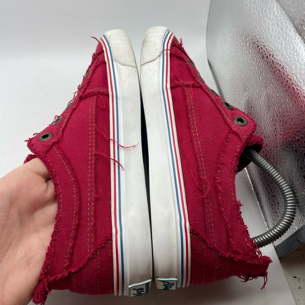 Blowfish Malibu Red distressed Canvas Sneakers women’s 8.5 - Picture 7 of 8